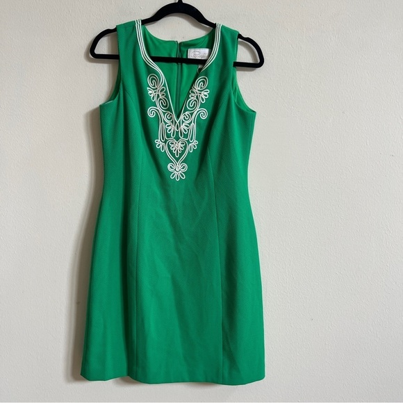 Pappagallo Womens The Amaya V Neck Shift Dress Green Size 8 - Picture 2 of 4